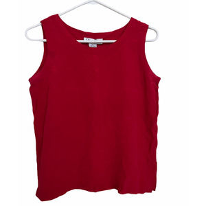 Oscar de la Renta red silk sleeveless blouse
